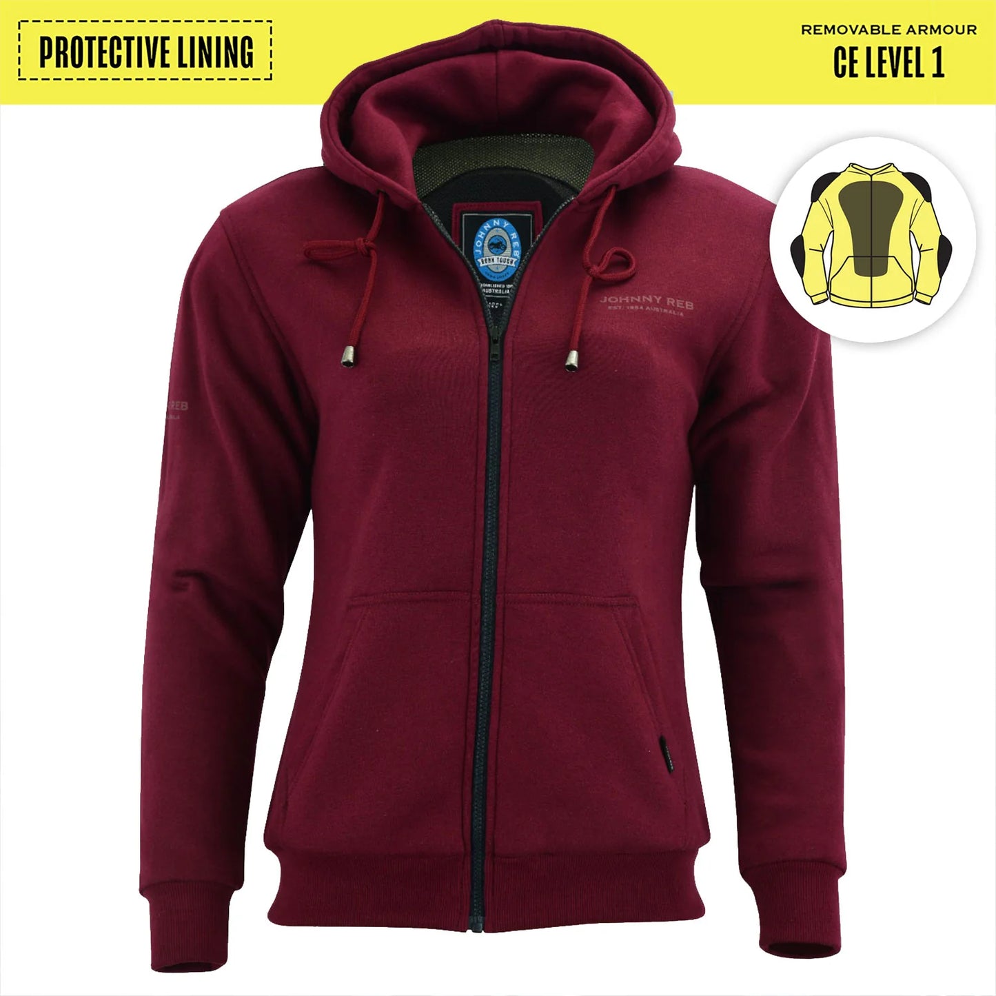 JOHNNY REB WOMENS HUME PROTECTIVE FULL-ZIP HOODIE