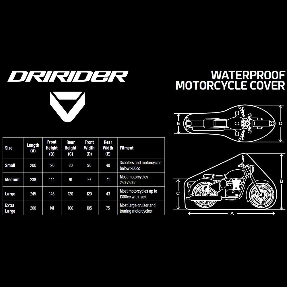 DRIRIDER OUTDOOR WATERPROOF EXTRA LARGE COVER