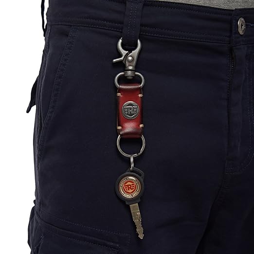 ROYAL ENFIELD LEATHER OP KEYCHAIN - RED