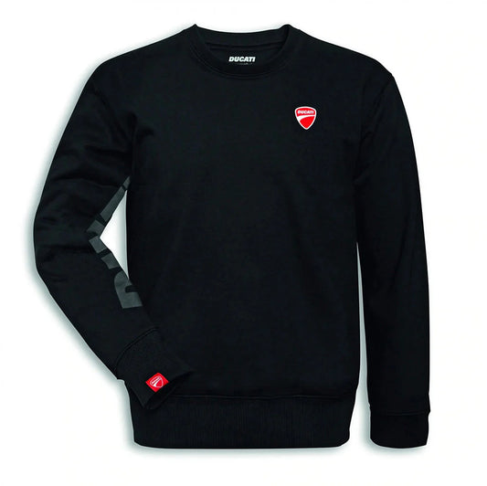 DUCATI ROUND NECK LOGO MENS SWEATSHIRT BLACK