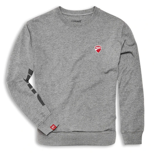 DUCATI ROUND NECK LOGO MENS SWEATSHIRT GREY