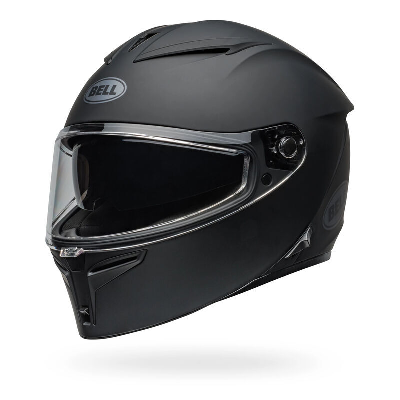 Black motorcycle helmet with clear visor. BELL LITHIUM MT FULL FACE HELMET