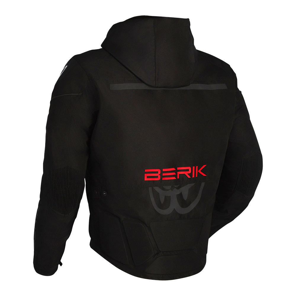 Berik Star Hoodie - Black / Fluro Red