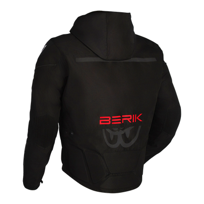 Berik Star Hoodie - Black / Fluro Red
