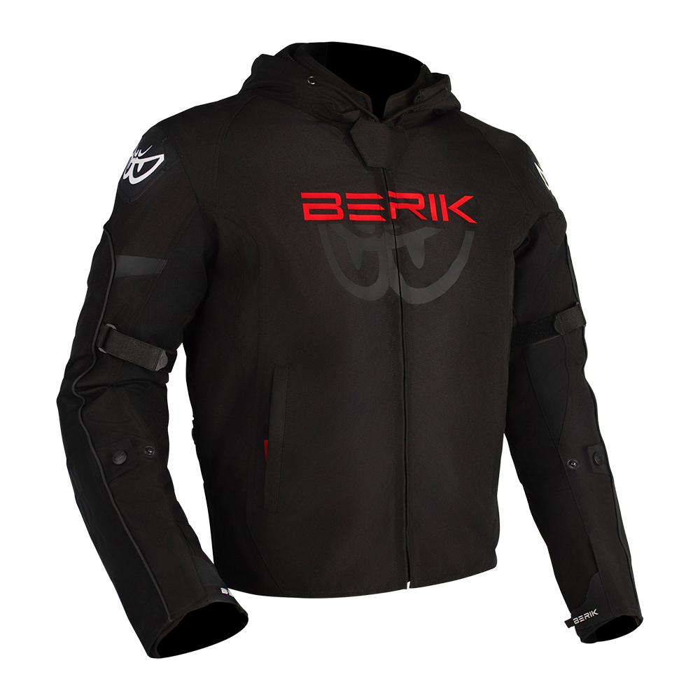 Berik Star Hoodie - Black / Fluro Red