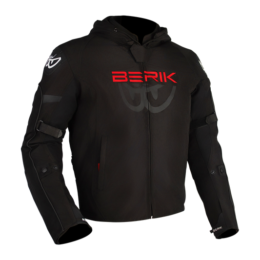 Berik Star Hoodie - Black / Fluro Red