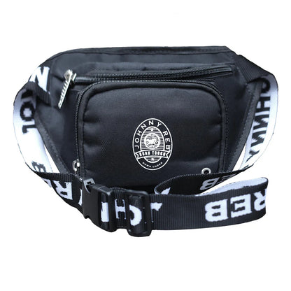 JOHNNY REB LOGO CANVAS HIP BAG - BLACK