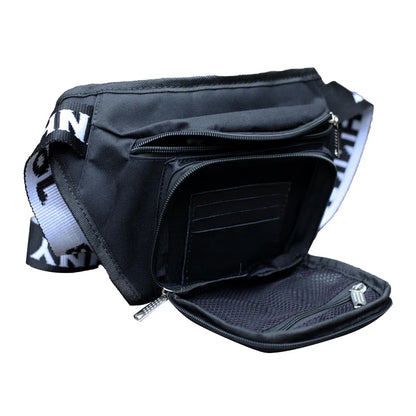 JOHNNY REB LOGO CANVAS HIP BAG - BLACK