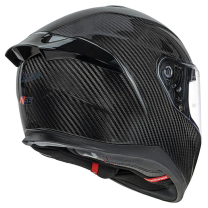Black carbon fiber motorcycle helmet. Nitro 916 