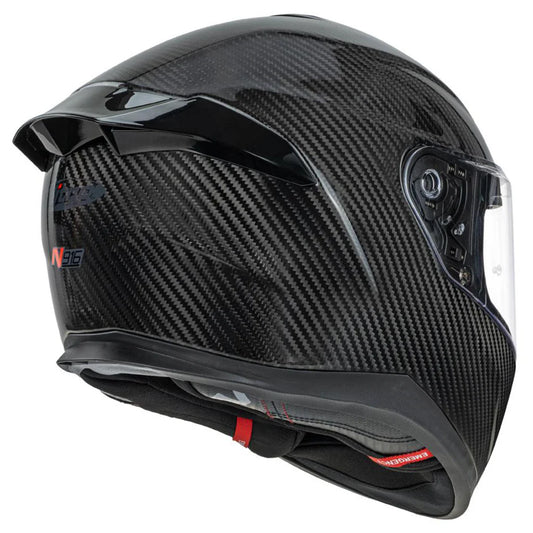 Black carbon fiber motorcycle helmet. Nitro 916 