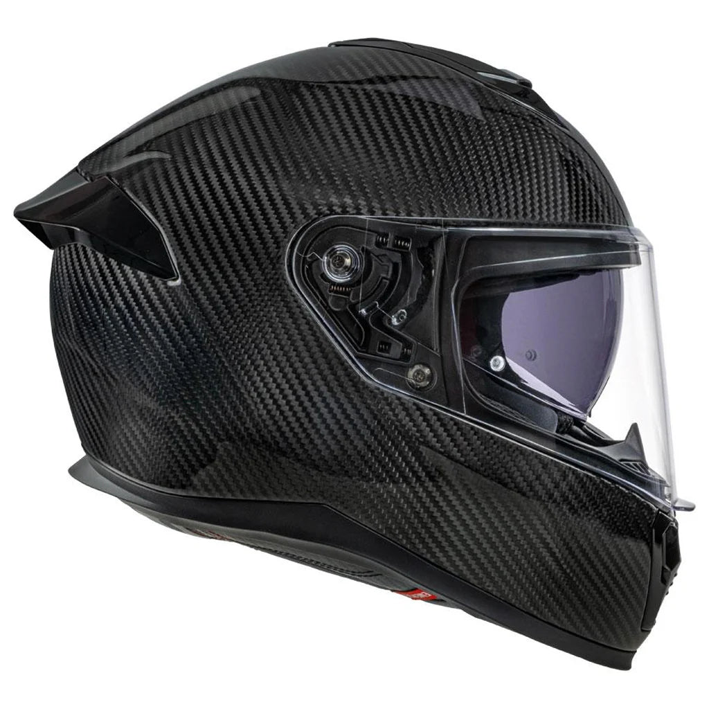 Black carbon fiber motorcycle helmet. Nitro 916 