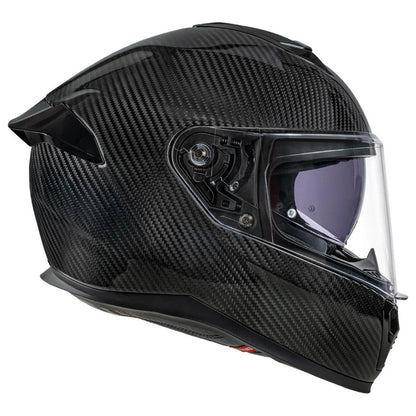 Black carbon fiber motorcycle helmet. Nitro 916 