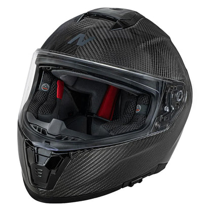 Black carbon fiber motorcycle helmet. Nitro 916 