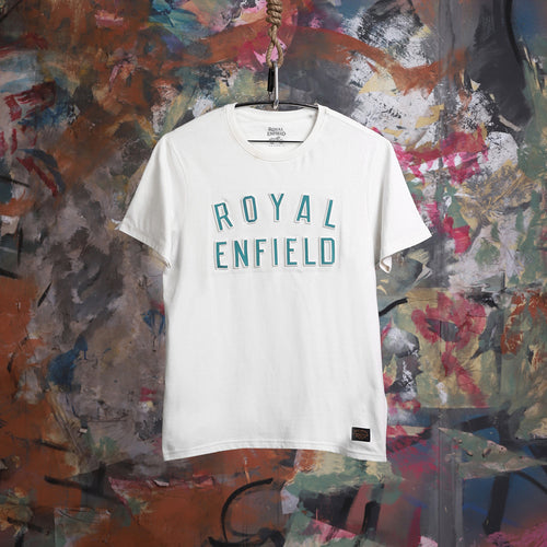 ROYAL ENFIELD RAISED TEE - WHITE