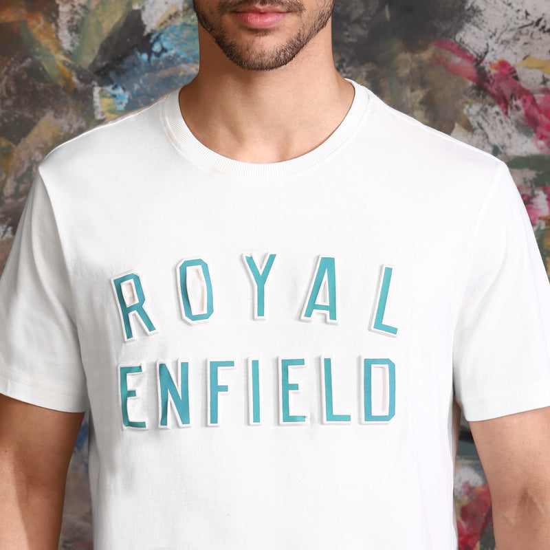 ROYAL ENFIELD RAISED TEE - WHITE