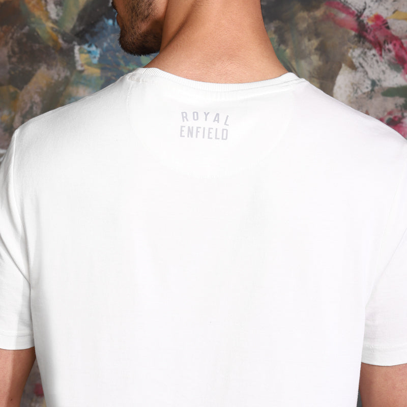 ROYAL ENFIELD RAISED TEE - WHITE