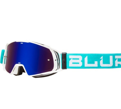 Blur B-20 Goggle Flat Teal/White w/Radium Blue Lens