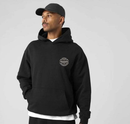 YAMAHA MC ROUND HOODIE UNISEX YAMAHA RACING. BLACK HOODIE