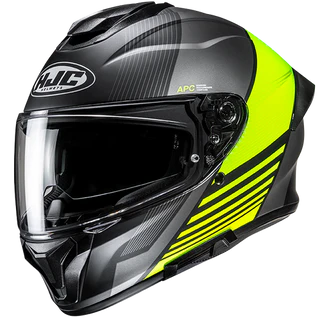 HJC motorcycle helmet with black and yellow. hjc c71 morix
