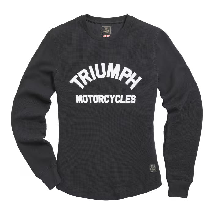 TRIUMPH SWAIN WOMENS LONG SLEEVE WAFFLE TEE - BLACK