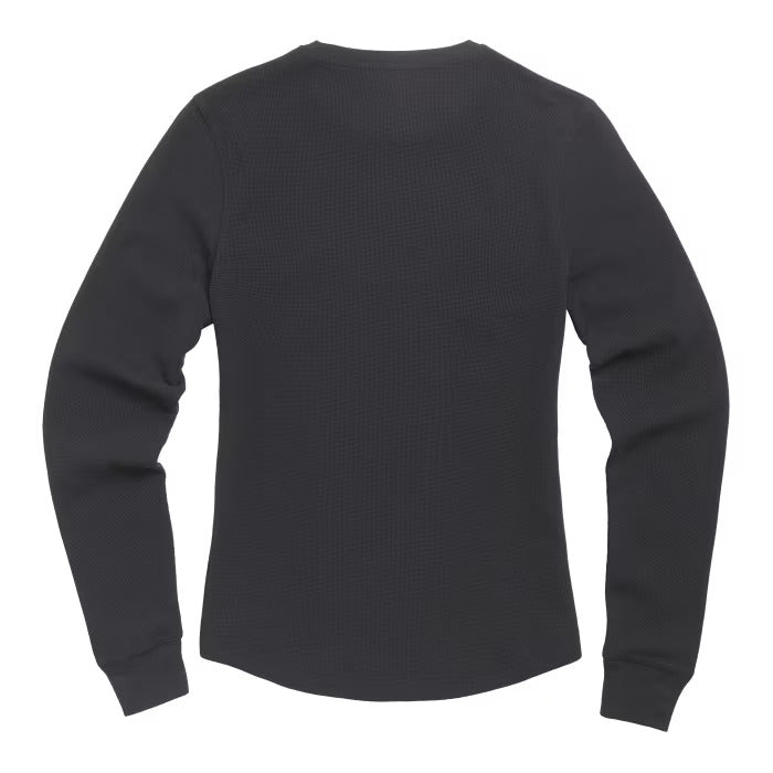 TRIUMPH SWAIN WOMENS LONG SLEEVE WAFFLE TEE - BLACK