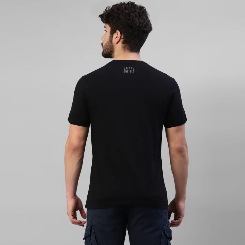 ROYAL ENFIELD RAISED RE IB MENS TEE - BLACK