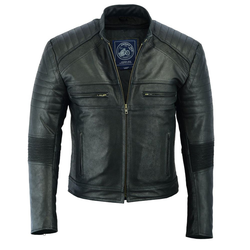 House of Motorcycles Tasmania | Johnny Reb Mens Botany Vintage Leather Jacket - Front 2