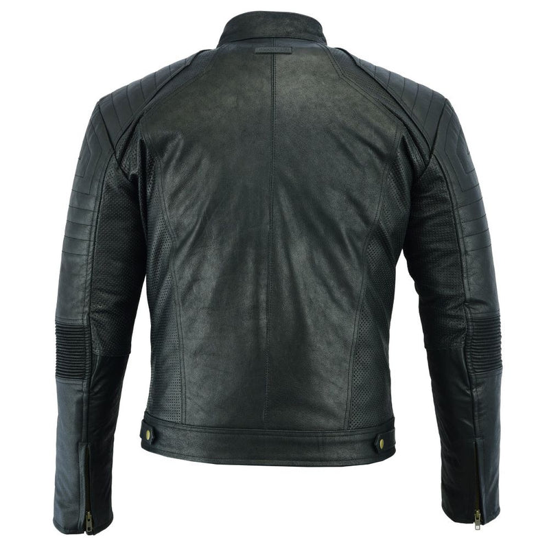 House of Motorcycles Tasmania | Johnny Reb Mens Botany Vintage Leather Jacket - Back